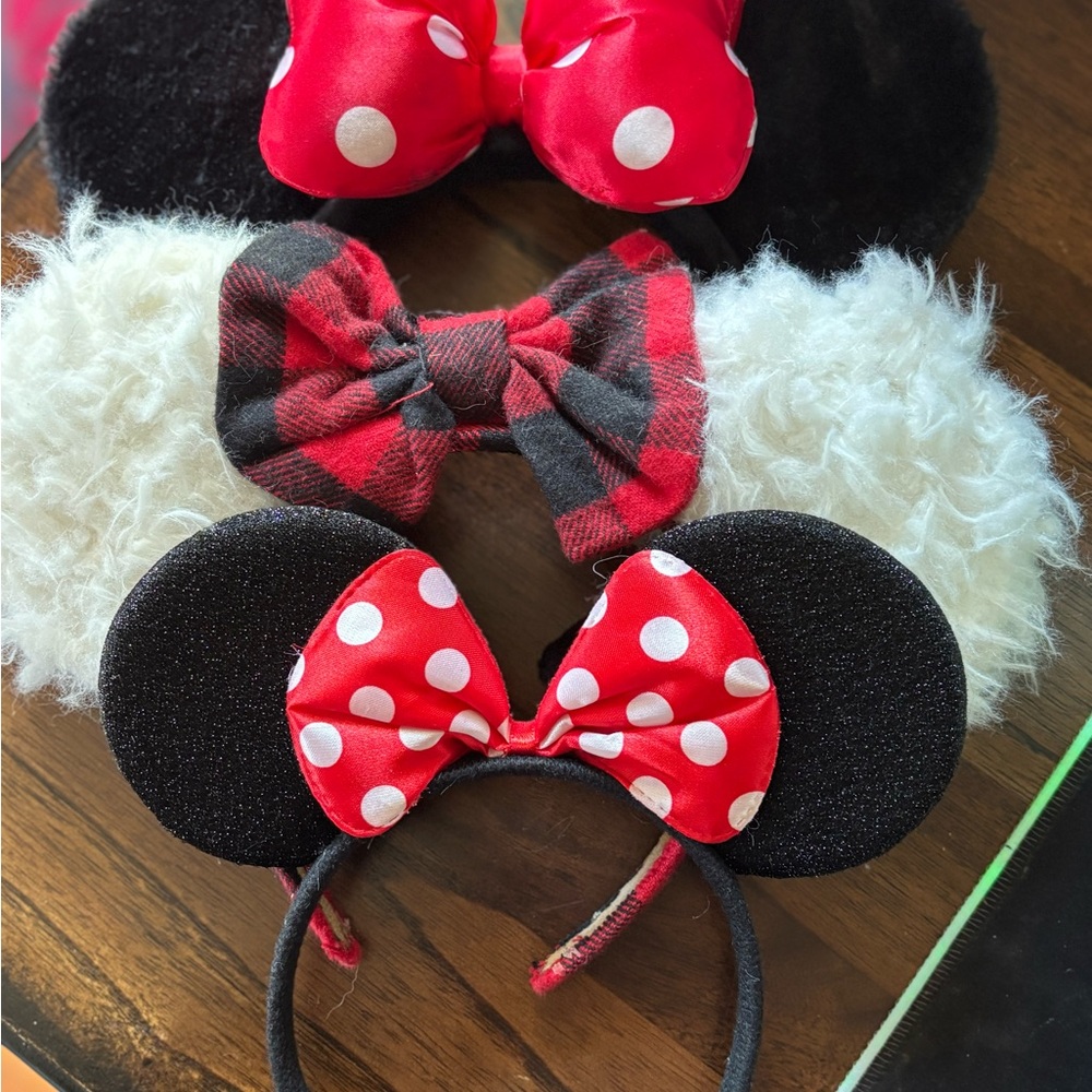 Red and Black Polka Dot Bow Headband